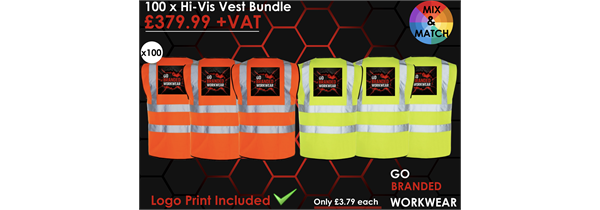 100 x Hi-Vis Vest Bundle 