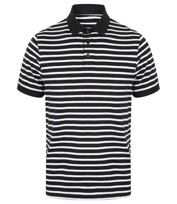 Front Row Striped Jersey Polo Shirt