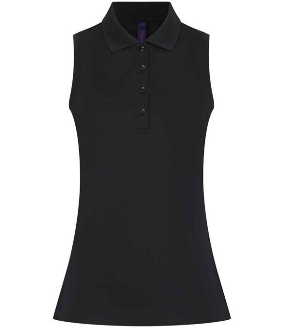 Henbury Ladies Sleeveless Coolplus&#174; Polo Shirt