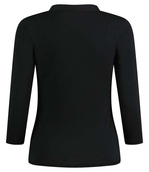 Kustom Kit Ladies 3/4 Sleeve Mandarin Collar Top